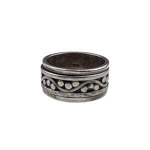 Geoart Sterling Silver Ring Patterned Size 6.5